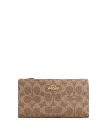 Coach Slim Zip Wallet In Signature Canvas