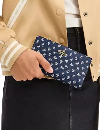 Coach Slim Zip Wallet With Floral Print