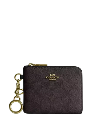 Coach Small Corner Zip Wallet In Signature Canvas