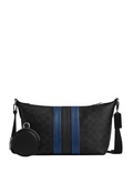 Coach Small Finn Crossbody Bag With Pouch In Signature Canvas With Varsity Stripe