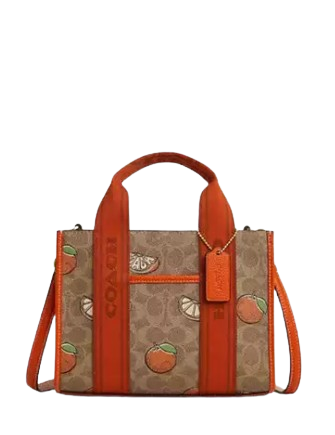 Coach Smith Tote Bag 24 In Signature Canvas With Orange Print