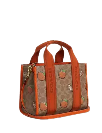 Coach Smith Tote Bag 24 In Signature Canvas With Orange Print