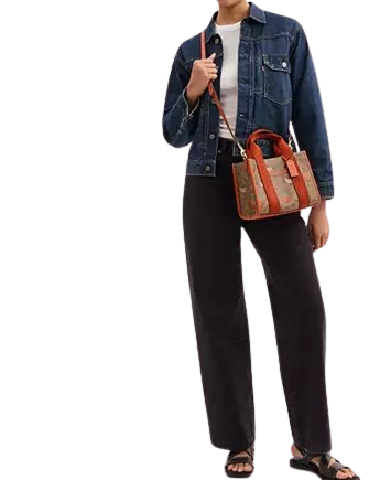 Coach Smith Tote Bag 24 In Signature Canvas With Orange Print