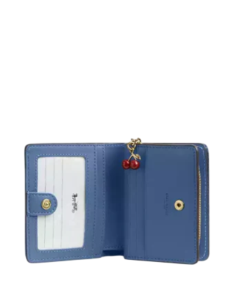 Coach Snap Wallet In Loved Denim With Charm