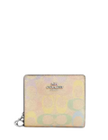 Coach Snap Wallet In Rainbow Signature Canvas