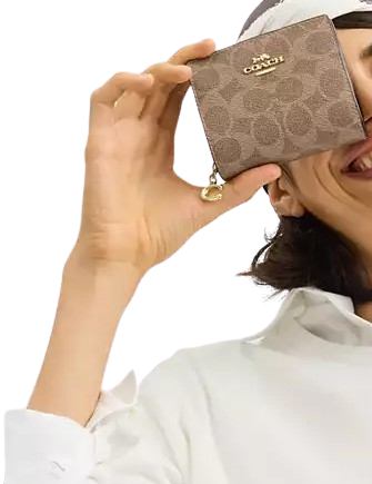 Coach Snap Wallet In Signature Canvas
