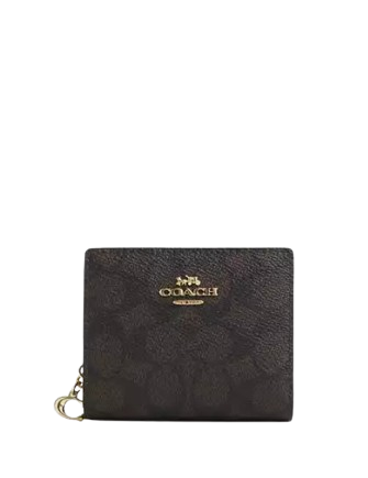 Coach Snap Wallet In Signature Canvas
