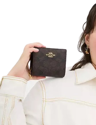 Coach Snap Wallet In Signature Canvas