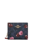 Coach Snap Wallet In Signature Canvas With Cherry Print