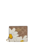 Coach Snap Wallet In Signature Canvas With Floral Print