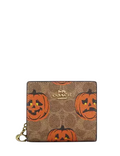 Coach Snap Wallet In Signature Canvas With Halloween Print