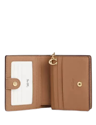 Coach Snap Wallet In Signature Canvas With Lips Print