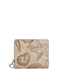 Coach Snap Wallet In Signature Canvas With Shell Print
