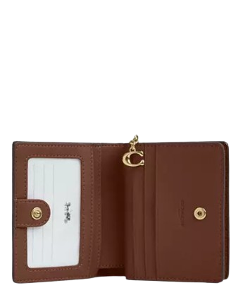 Coach Snap Wallet In Signature Canvas With Shell Print