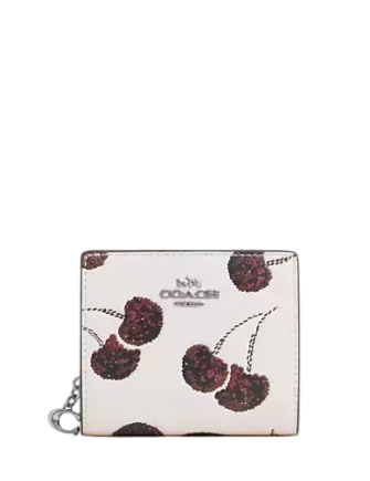 Coach Snap Wallet With Cherry Print