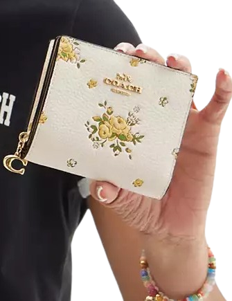 Coach Snap Wallet With Floral Print