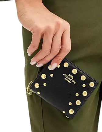 Coach Snap Wallet With Rivets