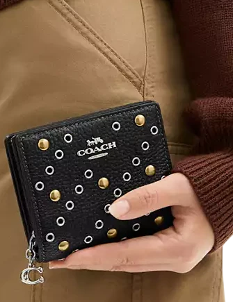 Coach Snap Wallet With Rivets