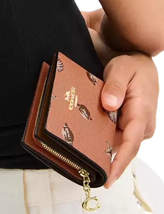 Coach Snap Wallet With Shell Print