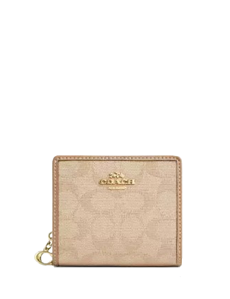 Coach Snap Wallet With Signature Canvas