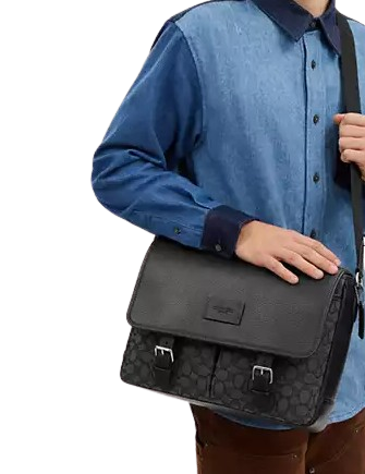 Coach Sprint Messenger In Signature Jacquard