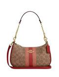 Coach Teri Shoulder Bag In Signature Canvas With Stripe