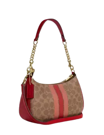 Coach Teri Shoulder Bag In Signature Canvas With Stripe