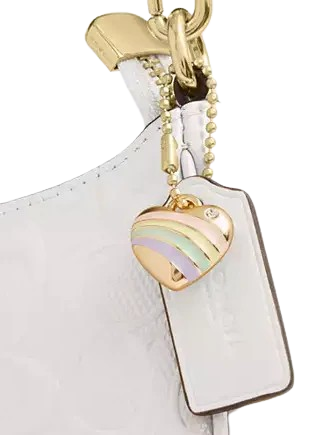 Coach Teri Shoulder Bag In Signature Leather With Heart Charm