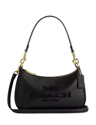 Coach Teri Shoulder Bag With Beaded Coach Graphic