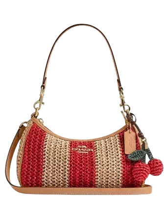 Coach Teri Shoulder Bag With Stripes And Charm