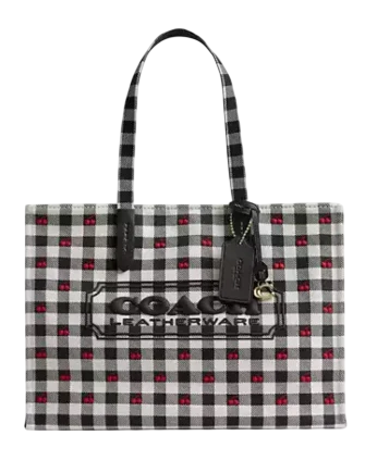 Coach Tote Bag With Gingham Print