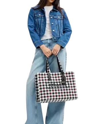 Coach Tote Bag With Gingham Print