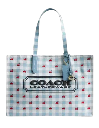 Coach Tote Bag With Gingham Print