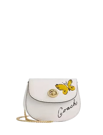 Coach Turnlock Card Case With Sketch Print