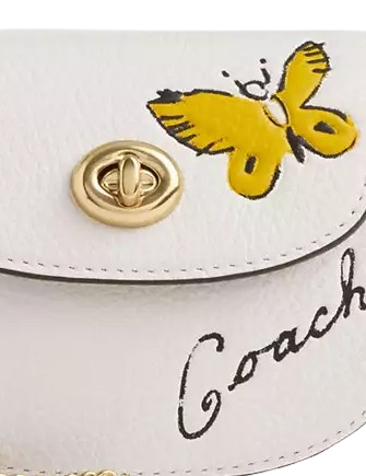 Coach Turnlock Card Case With Sketch Print