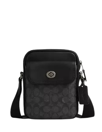 Coach Turnlock Crossbody Bag In Signature Canvas