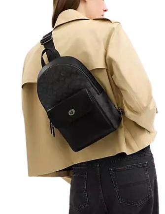Coach Turnlock Sling Pack In Signature Canvas