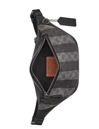 Coach Warren Mini Belt Bag In Signature Canvas With Stripes