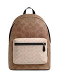 Coach West Backpack In Blocked Signature Canvas