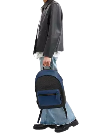 Coach West Backpack In Colorblock Signature Canvas