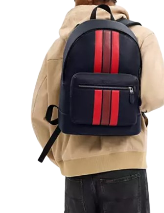 Coach West Backpack With Varsity Stripe