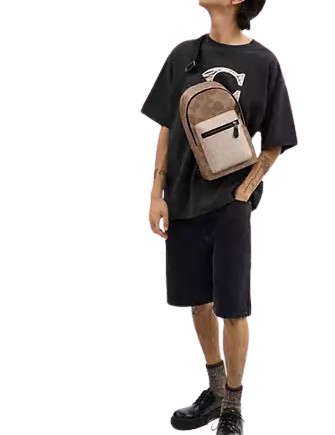 Coach West Pack In Blocked Signature Canvas