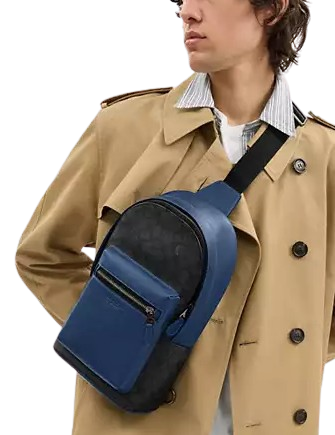 Coach West Pack In Colorblock Signature Canvas