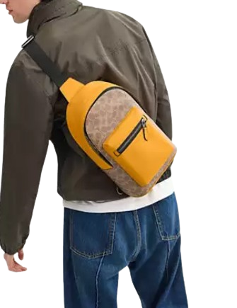 Coach West Pack In Colorblock Signature Canvas