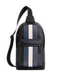 Coach West Pack In Signature Canvas With Varsity Stripe