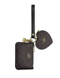 Coach Wristlet And Heart Pouch In Signature Canvas With Charm