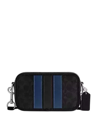 Coach Wyatt Crossbody Bag In Signature Canvas With Varsity Stripe