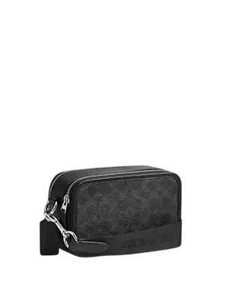 Coach Wyatt Crossbody Bag In Signature Canvas With Varsity Stripe