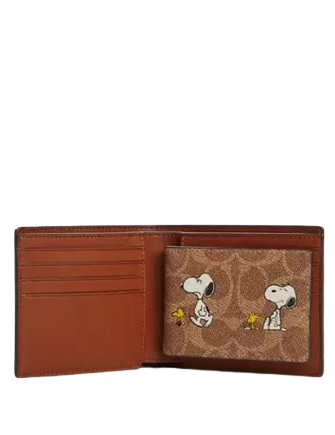Coach X Peanuts 3 In 1 Wallet In Signature Canvas With Snoopy Print