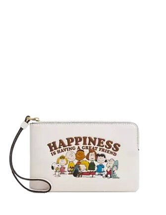 Coach X Peanuts Corner Zip Wristlet